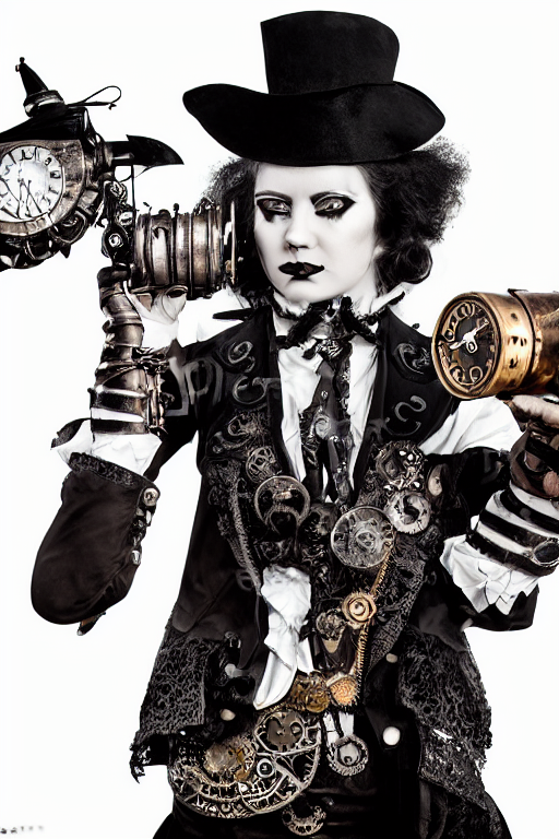 Portrait of a performer in the steampunk circus, Carnivai.