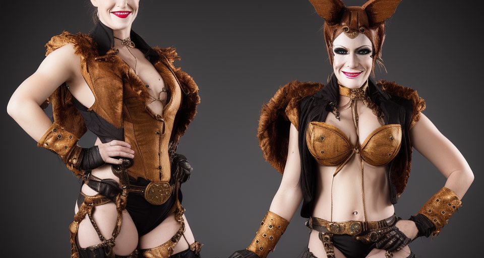 Carnivai circus performers wearing dance and gymnatics style outfits inspired by hornet..